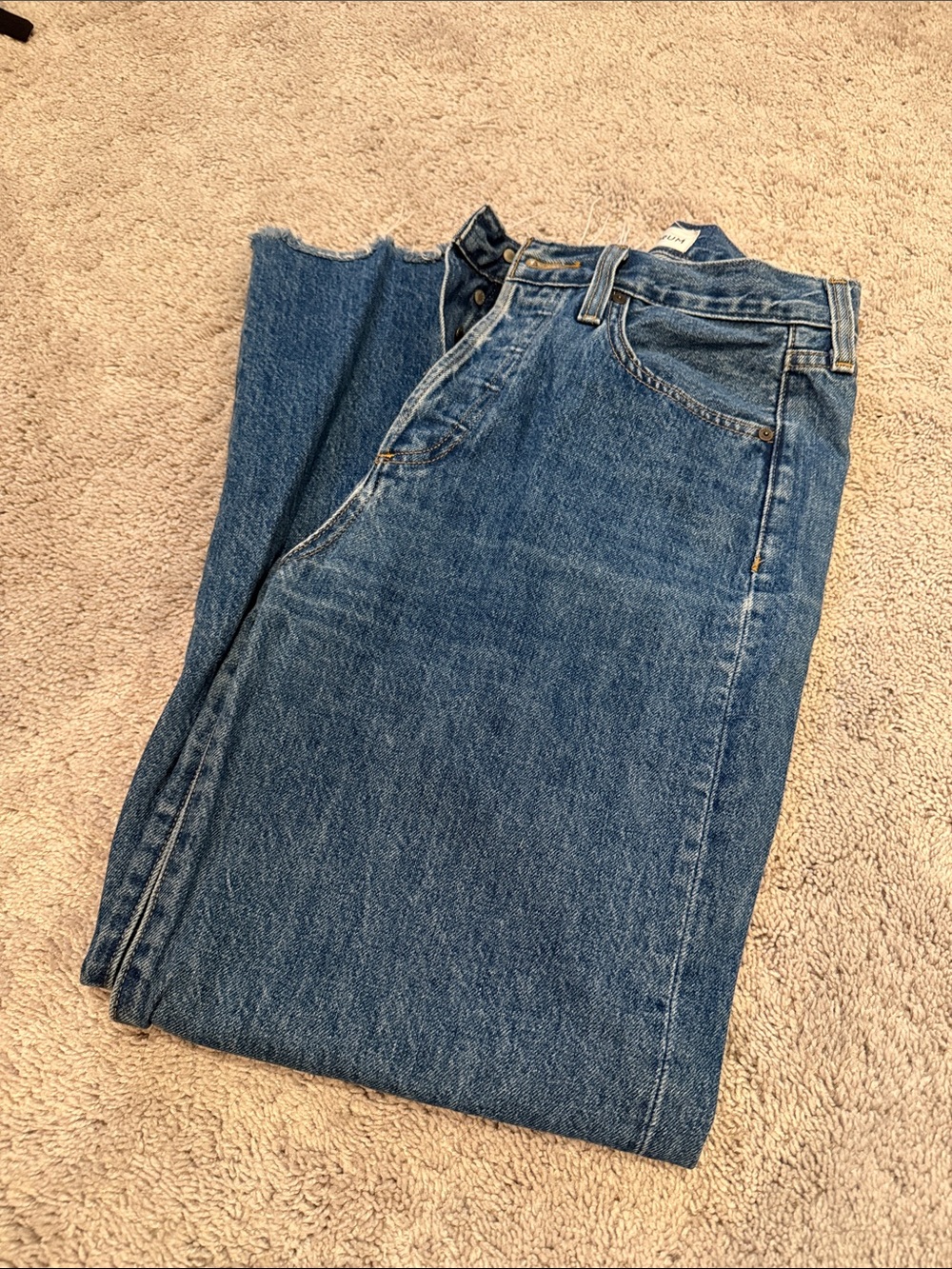 Aritzia Classic Blue Denim Straight Jeans